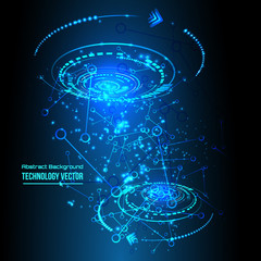 Abstract techno background for futuristic high tech design - vector