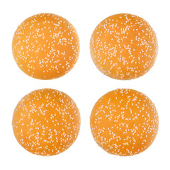Hamburger buns on a white background