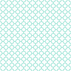 white & aqua quatrefoil pattern, seamless texture background