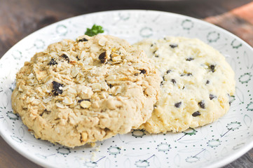 chocolate chip ,cornflake and raisin cookie