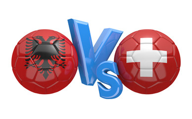 2016 football competition between national teams Albania and Switzerland, 3D rendering