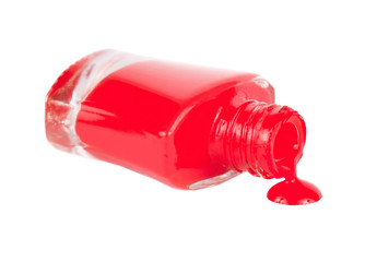 Spilled red nail polish