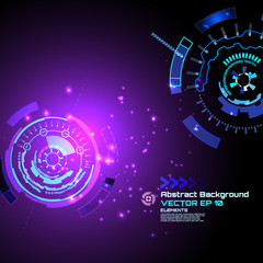 Abstract techno background for futuristic high tech design - vector