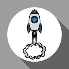 rocket icon over white background, vector illustration