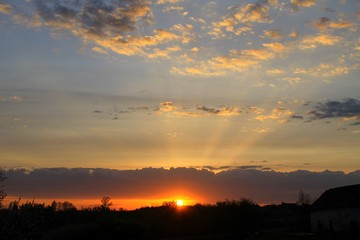 Sunrise above countryside 
