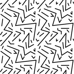 Seamless geometric vintage pattern in retro 80s style, memphis. Ideal for fabric design, paper print and website backdrop. EPS10 vector file