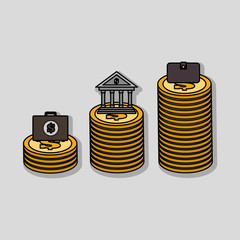 money  icon over white background, vector illustration