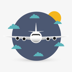Airplane illustration design, editable vector