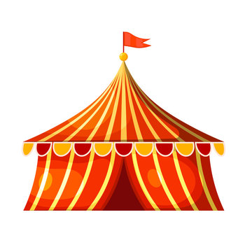 Cartoon circus marquee tent. Vector illustration