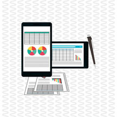 Illustration of responsive web and infographic, editable vector