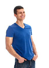 laughing man blank blue t shirt