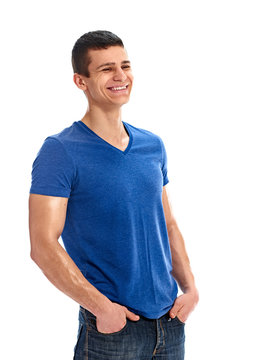 Laughing Man Blank Blue T Shirt