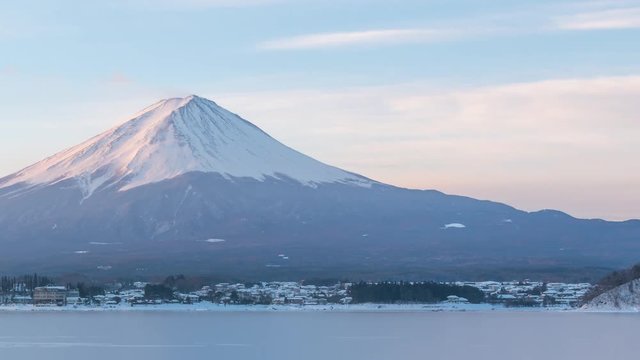 4K Time-lapse Movie Sunrise of mt. Fuji, Japan