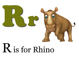 Rhino with alphabet