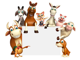  farm animal with white board