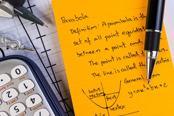 Lecture Notes in Mathematics. Parabolas and quadratic theory.