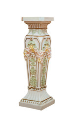 Large Antique ceramic Floor Vase Isolated on White background