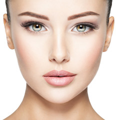 Beautiful face of young woman with  health fresh skin