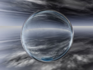 glass bubble and clouds