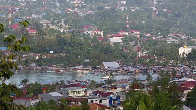 View of Manokwari city, the capital of the West Papua province of Indonesia 