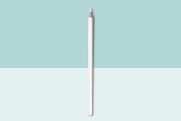 line of pastel light blue color pencils