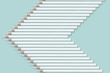 composition of pastel light blue color pencils