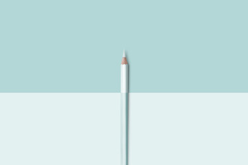 line of pastel light blue color pencils