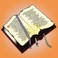 Obraz premium Object in retro style pop art. Old book