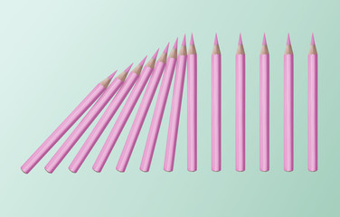 Pastel pink color domino effect concept