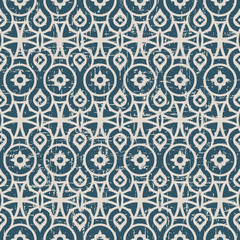 Seamless worn out antique background 021_round geometry flower - obrazy, fototapety, plakaty