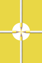 composition of Yellow and white color pencils