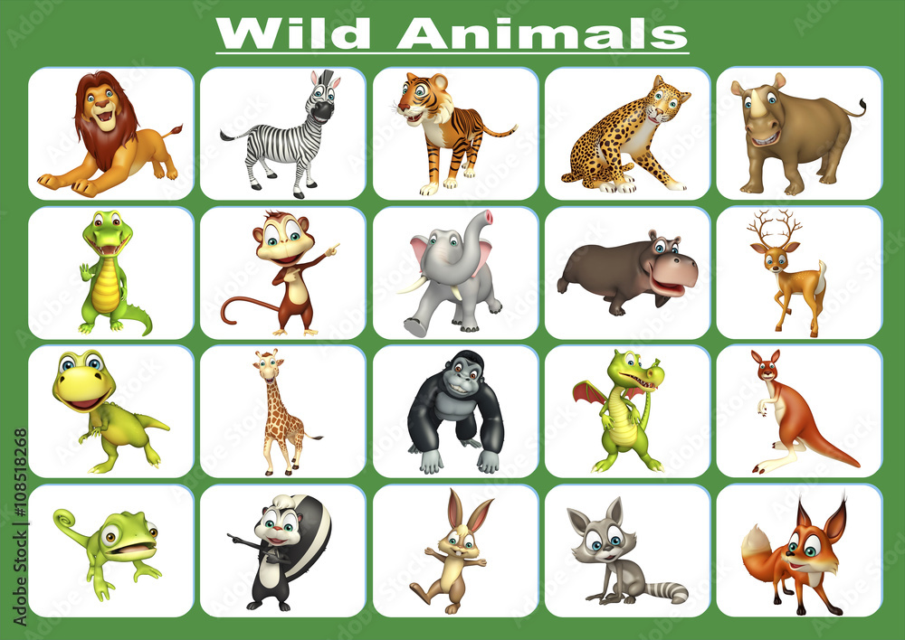 Canvas Prints wild animal chart