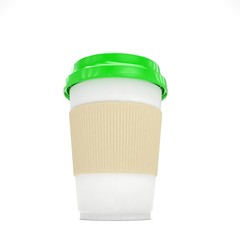 Coffee to go on white. 3d rendering.