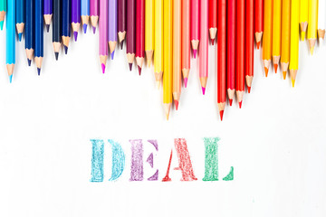 Deal  drawing by colour pencils