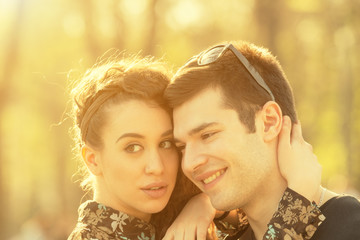 Couple enjoying outdoors.