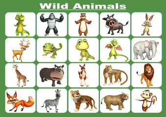 Obraz premium wild animal chart