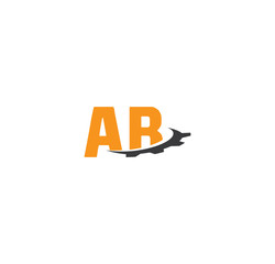 AB alphabet with swoosh gears