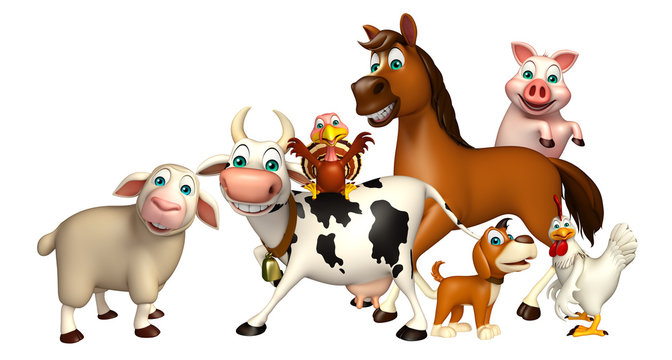 Fototapeta Farm animal collection