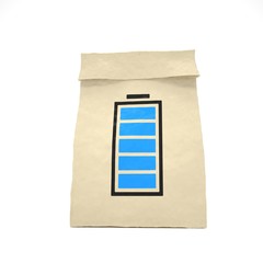 Lunch bag on white. 3d rendering.