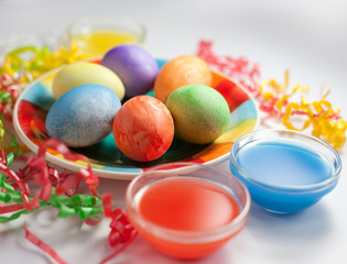 Easter eggs on a white background