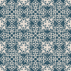 Seamless worn out antique background 038_cross flower geometry line
