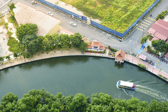 Top view river side