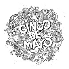 Cinco de Mayo. Cartoon vector hand drawn Doodle illustration