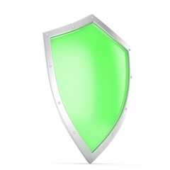 shield icon on white. 3d rendering.