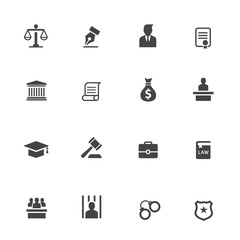 Law icon set. lawyer icon, law logo set.