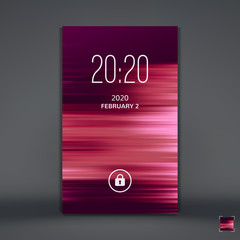 Modern Lock Screen for Mobile Apps. Mobile Wallpaper. Vector Illustration.