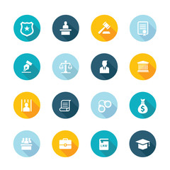 Law icon set. lawyer icon, law logo set.