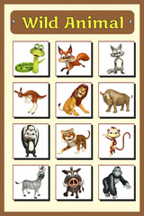 Fototapeta premium wild animal chart