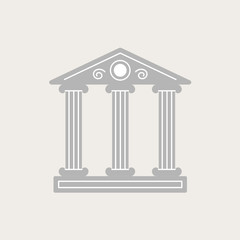 Vector illustration with the image of a classical building with three antique columns. It can be used as a logo for the architectural firm or a museum.