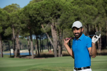 golf player portrait at course